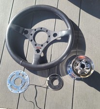 VINTAGE Formuling Steering Wheel & Custom Triple-Chrome Hub Assembly