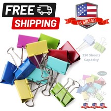 Extra Large Binder Clips, 2 Inch, 12 Pack, Assorted Color