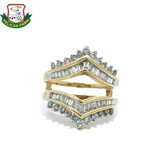 Women's Diamond Ring Guard 1.1 CTW 14K Yellow Gold PSH034361