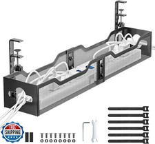 Under Desk Cable Management Tray Black, Litwaro Cable Management
