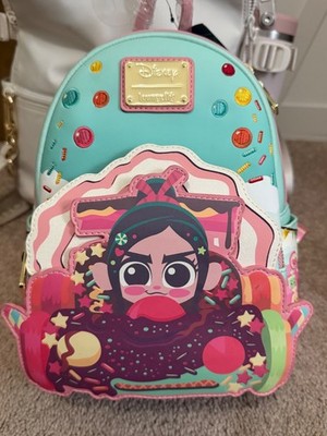 Disney Loungefly Wreck It Ralph Vanellope Sugar Rush Candy Mini Backpack NWT