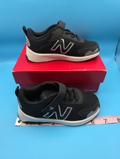 New Balance Kids Sz7 Wide Black Dynasty 545 Bungee Lace W/Top Strap NIB LTL Kids