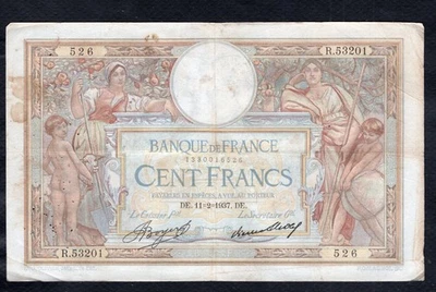 100 Francs Luc Olivier Merson 11.2.1937 état TB - Photo 1/2