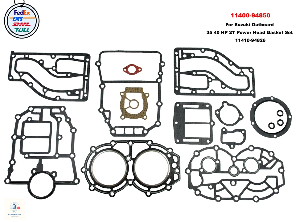 11400-94850 For SUZUKI DT40 POWER HEAD GASKET SET REPLACES 11410-94826 - Image 2 of 4