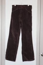 Vintage 70s Sedgefield Brown Corduroy Bell Bottom Pants 100 Cotton Talon 42 USA