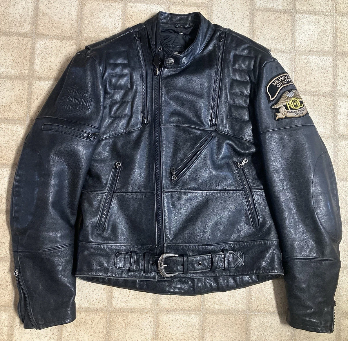 Harley Davidson Leather Jacket Embossed for sale | eBay