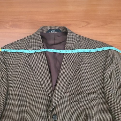 Haggar Brown 41R Houndstooth Plaid -Button Blazer Jacket Men's - Picture 6 of 10