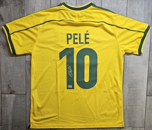 Brazil Pele Authentic Signed 1998 Brazil Soccer Jersey Auto Beckett BAS COA