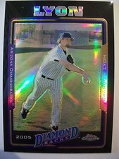 2005 TOPPS CHROME BLACK REFRACTOR BRANDON LYON # 281 ARIZONA 173 / 225  BOX # 18