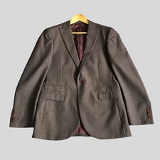 Next Tailoring Blazer Jacket Mens 40 Regular Grey Wool Luxury Tailored Fit