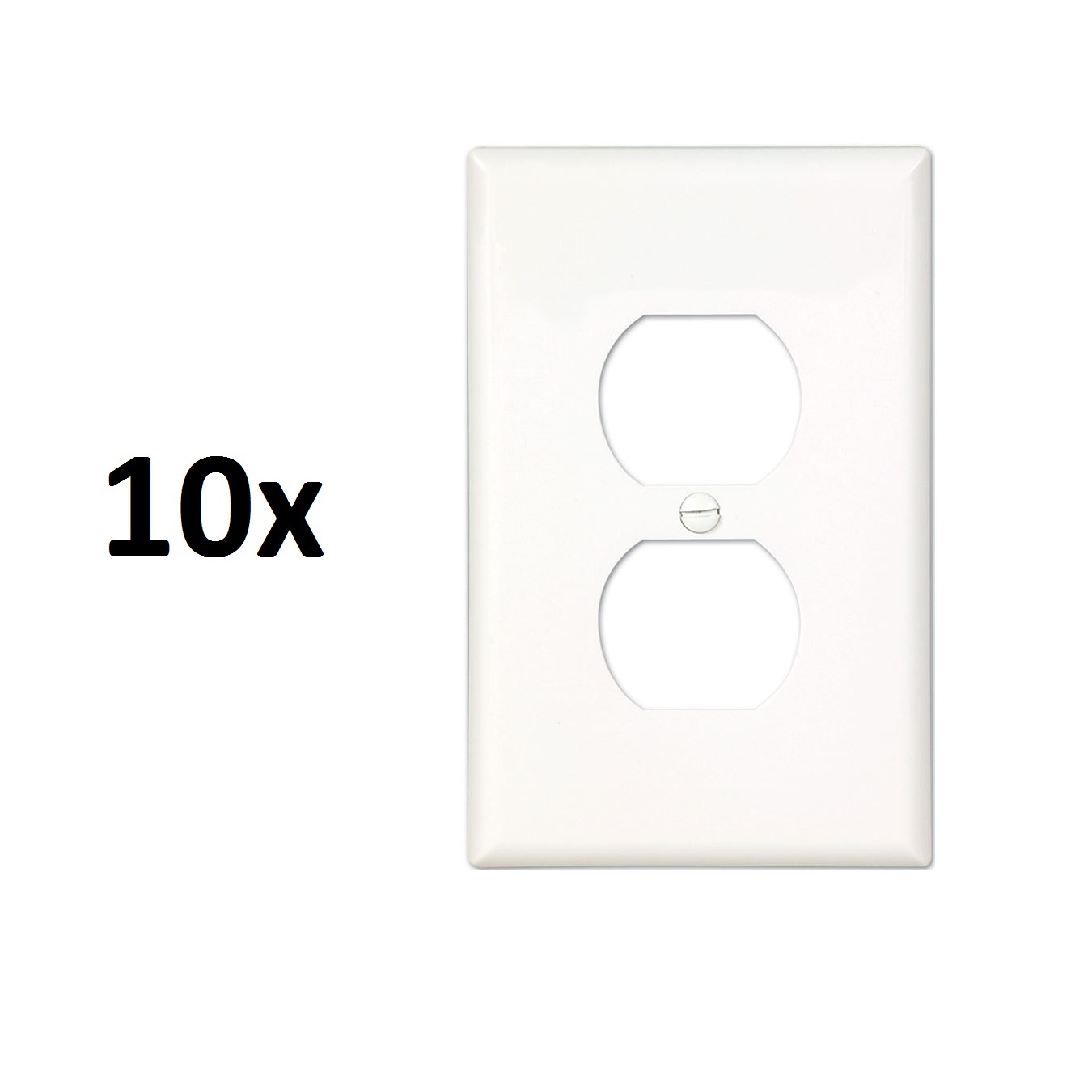 10x White Almond Ivory Single Electrical Outlet Duplex Wall 