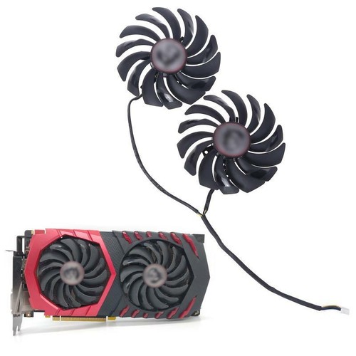 2 PLD10010S12HH FOR MSI Radeon RX480 580 GTX1080Ti 1070 Graphic Card Cooler Fan - Afbeelding 2 van 9