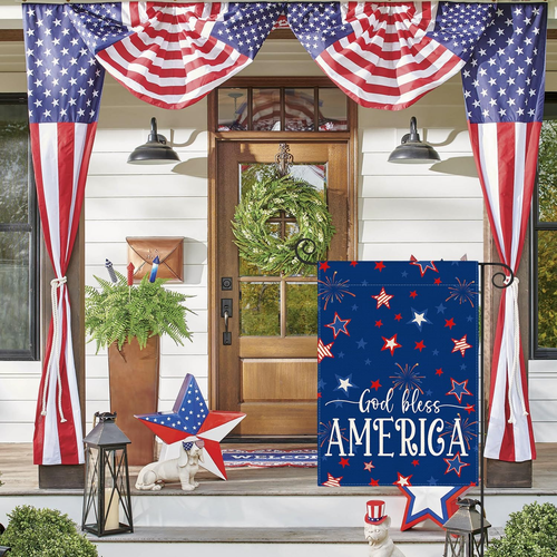 God Bless America 4Th of July Patriotic Garden Flag 12X18 Inch Double Sided Outs - Picture 3 of 12