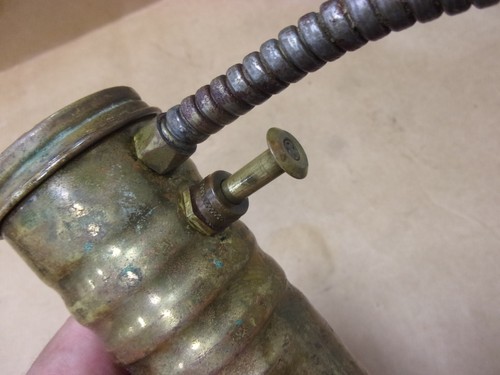 Vtg Eagle No. 66 Finger Pump Oil Can Oiler Brass Flexible Machine Lubricator Old - Picture 8 of 13