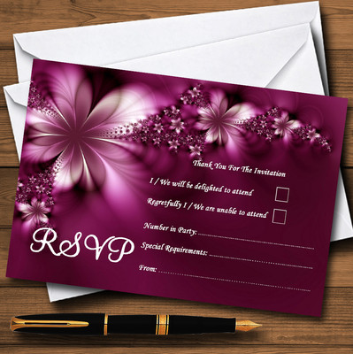 Schöne lila personalisierte Hochzeit oder Party RSVP Karten