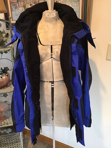 Giacca e cappuccio parka vintage anni '90 Marmot Mountain Works taglia S blu reale nero - Foto 8 di 17