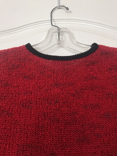 Carolyn Taylor Women's Red Black Marled Button Down Sweater Jacket Size Small - Picture 5 of 10