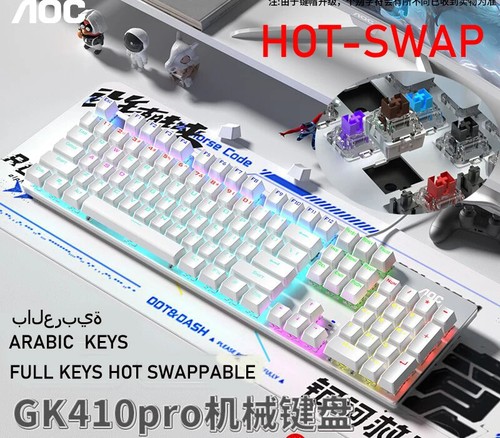 Full Keys Hot Swap Metal Panel Mechanical Keyboard RGB Light Green Redaxis - Picture 31 of 34