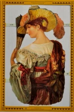 Mamelok English Embossed Scrap Die Cut - Victorian Dressed Woman  A138