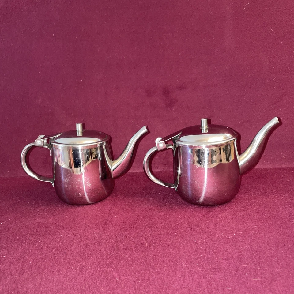 ~Teteras ~Juego de 2~10oz Tapa con Bisagras de Acero Inoxidable Vollrath 4. pulgadas VOLL-46310~ Foto 3 de 4