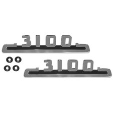1953 54 Chevy Truck 3100 Hood Side Emblem Pair Chrome W Black Accent 53-16721