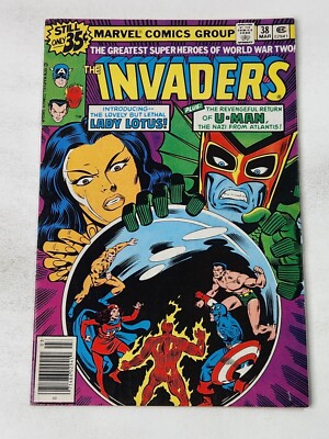Invaders 38 NEWSSTAND Marvel Comics 1st App Lady Lotus Bronze Age 1979