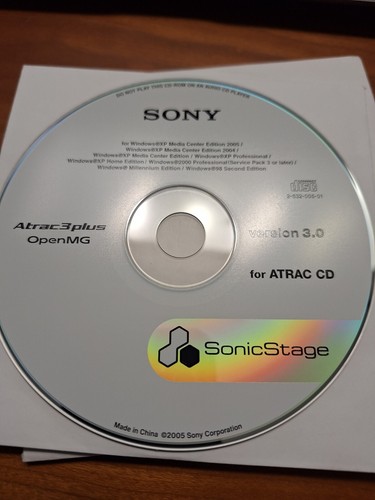 Sony SonicStage for ATRAC CD 3.0 Atrac3plus OpenMG Win XP