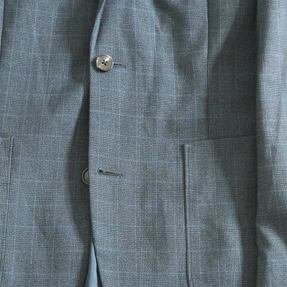 Nordstrom 38R синий Glenn чек эластичной мужской блейзер спортивная куртка пальто - Изображение 3 из 4