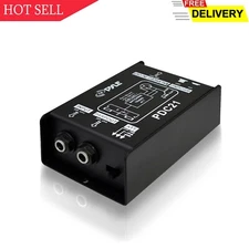 Pyle Premium Direct Injection Audio Box - Passive DI Unit Hum Eliminator w/ I...