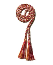 Graduation Honor Cord Three-Color Braided White Red Gold
