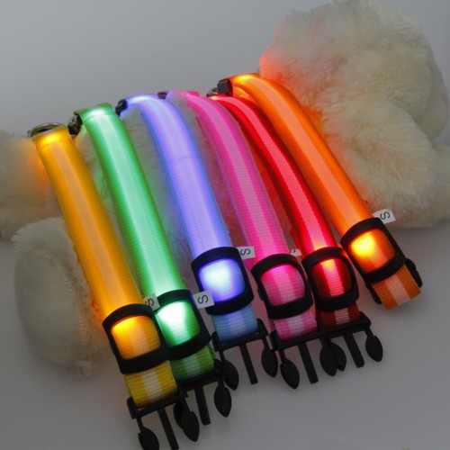 LED Glow Collar Dog Puppy Pet Flashing Light Safety Glow In The Dark FAST POST - Picture 61 of 81