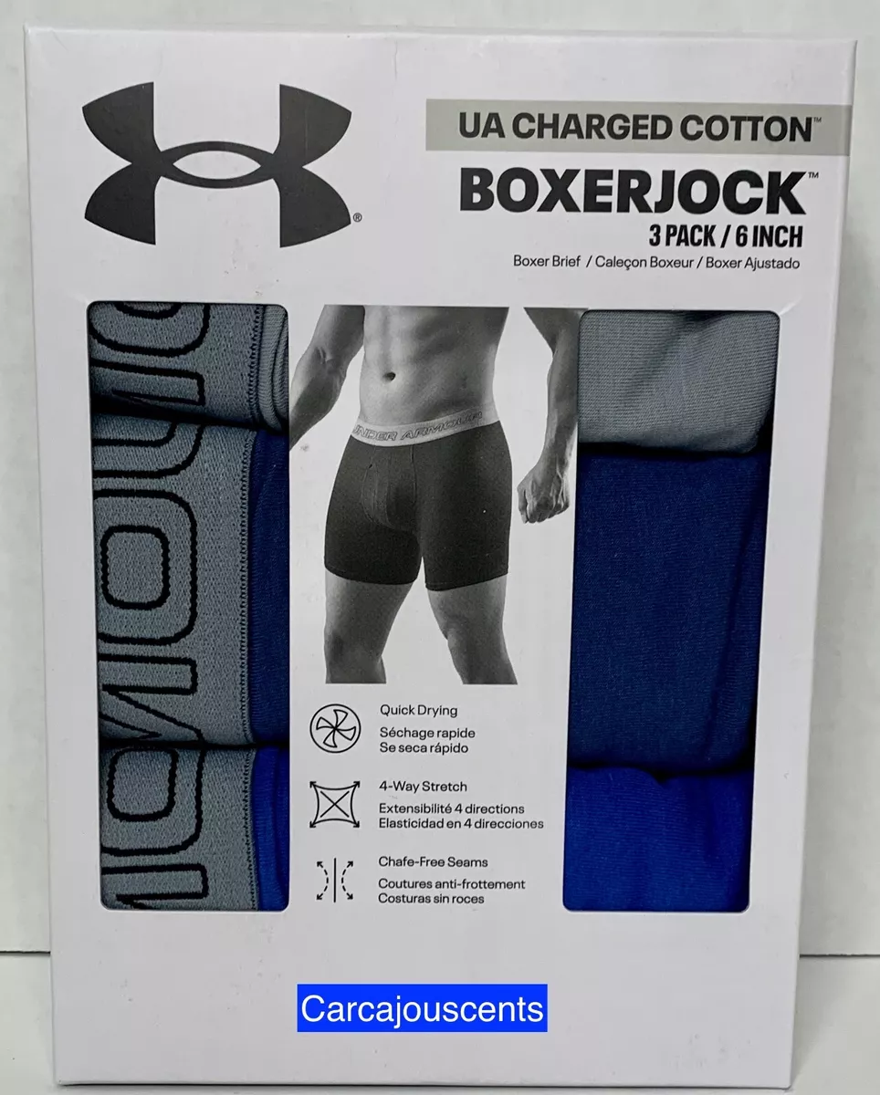 Men's Under Armour Charged Cotton 6 Boxerjock 3 pack size XL