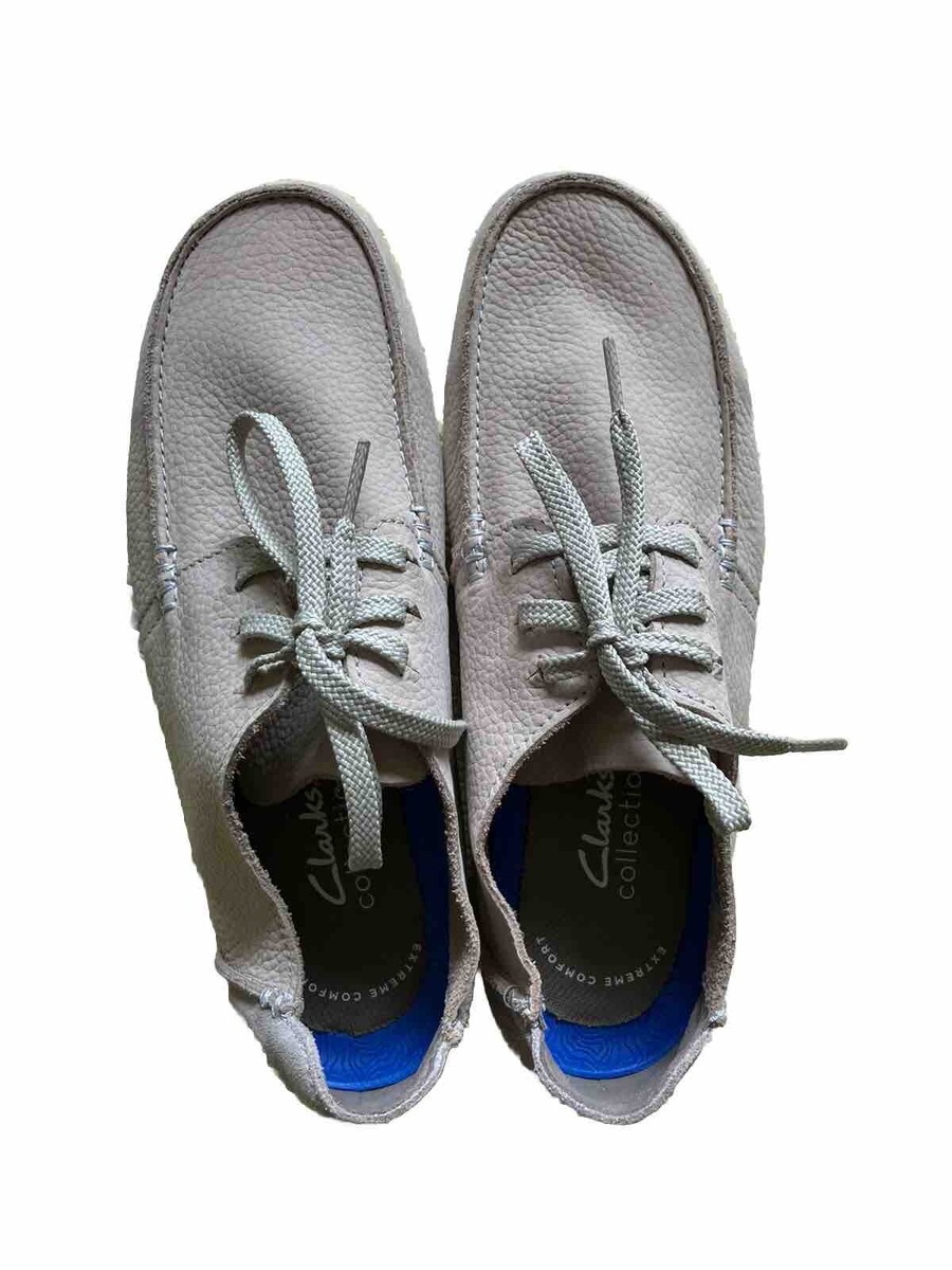 Clarks Mens 7.5 Shacrelite Low Oxford Sneaker Stone Nubuck  display picture 3