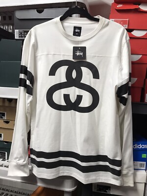 Stussy Sサイズ Vintage Stussy Double Stripe Football Long Sleeve Shirt Sz