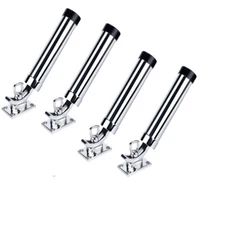 4X Boat Fishing Rod Holder 360 Degree Rotation Stainless Steel Outrigger Fishing