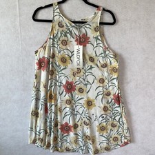 Free People Swing Dress Size S Wild Daisy Floral Sleeveless Cream White Sample