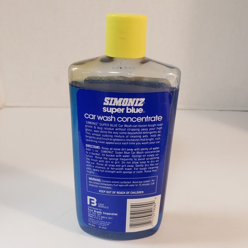 SIMONIZ Super Blue Car Wash Concentrate 16 fl.oz. NOS Will Not Strip Wax W-2845 - Picture 2 of 8