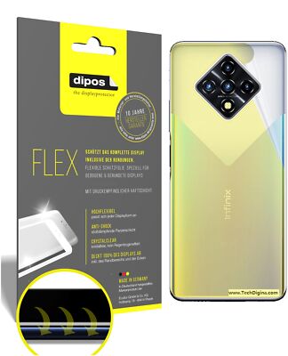 2x Schutzfolie für Infinix Zero 8 Rückseite inkl. Rundung 3D Full Cover Flex