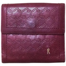 Vintage Roberta di Camerino wine leather wallet, coin purse with iconic golden R