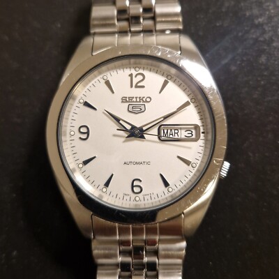 Seiko 5 Uhr 7S26-00X0 SNK131K1 Automatik 21 Jewels 37mm Stahl läuft