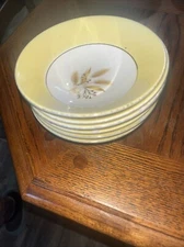 6 Century Service Autumn Gold 5.5” Dessert fruit Bowls Wheat used vintage yellow