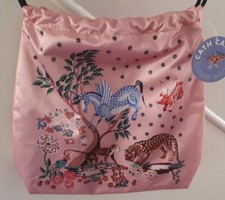 Cath Kidston 'Kingdom' Pink Silky Drawstring Bag - Brand New