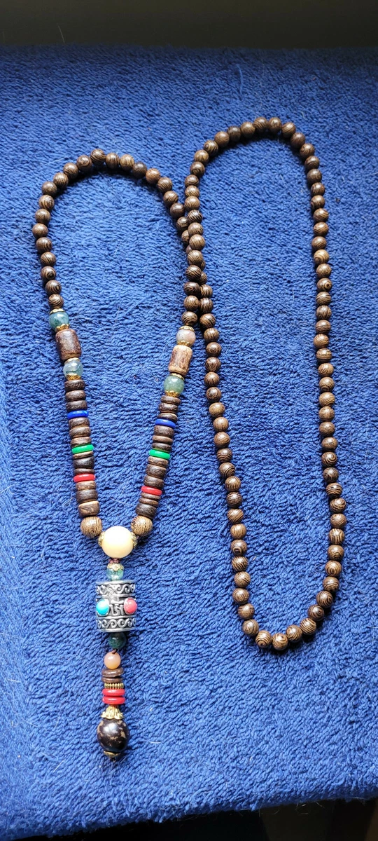 New Long Wooden Beads Necklace Western Middle Eastern Collectible