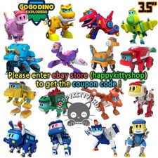 Gogo Dino Mini Dinosaur Transform Robot Figures Kids Boy Vehicle Toys Car 3.5"