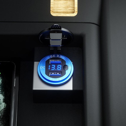 12V Car Cigarette Lighter Socket Dual QC3.0 USB Ports Fast Charger Power Adapter - Zdjęcie 11 z 20