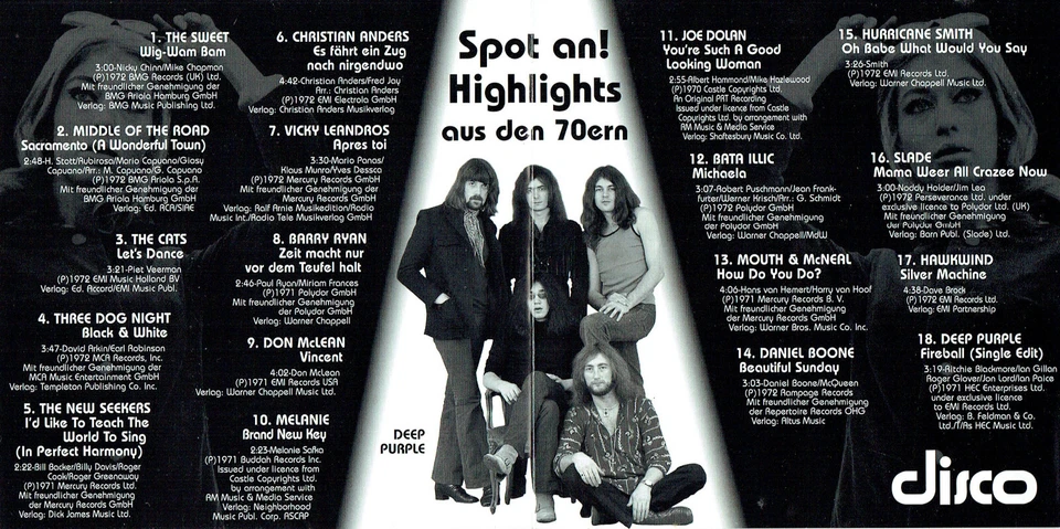 (CD) Best Of Disco - Licht Aus! Spot An! – 2/72 - Slade, Hawkwind, Deep Purple - Bild 2 von 3