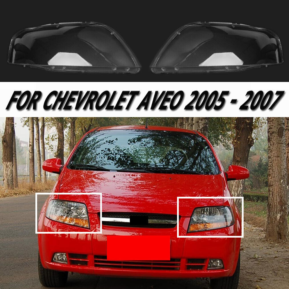 Pair Clear Lampshade Fit Chevrolet Aveo 05 06 07 Headlight Lens Cover Auto Shell