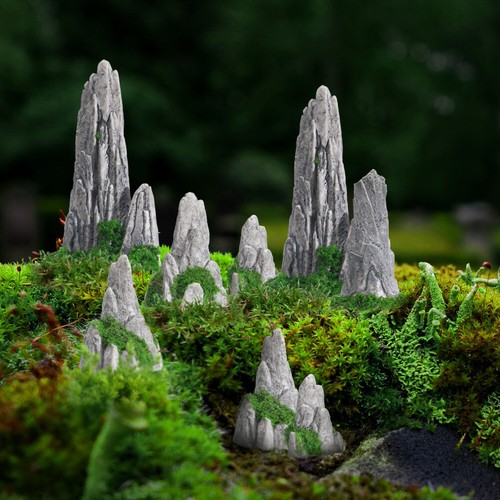 8pcs Miniature Rockery Decoration Zen Garden Statue Terrarium Figurine - Picture 4 of 12