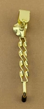 8" LONG VINTAGE LOWRIDER DOUBLE FLAT TWISTED STEEL KICKSTAND CENTER IN GOLD.