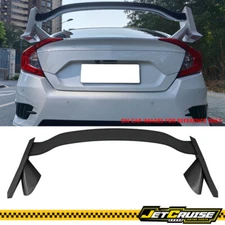 Fits 16-21 Honda Civic 10th X Sedan 4Dr Unpainted Type R Style Trunk Spoiler ABS